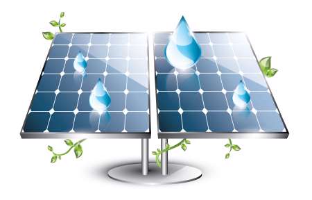 Solar panel with swirling plants