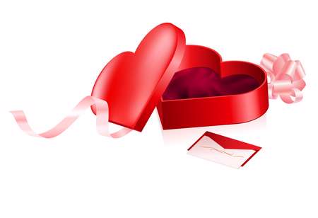 Red box in heart shape
