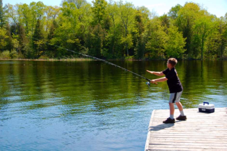 Young Boy Fishing