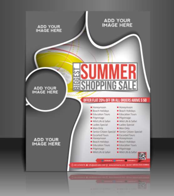Vector sale brochure, flyer, magazine cover