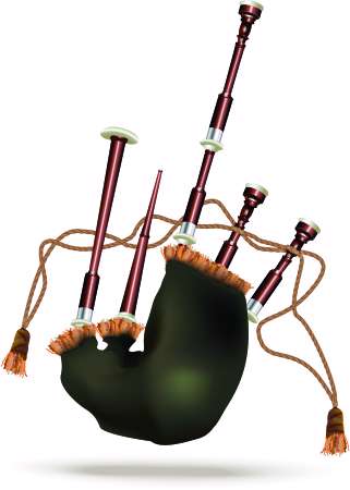 Scottish bagpipe. Isolated on white background