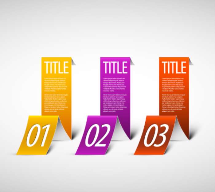 One two three - white vector paper options