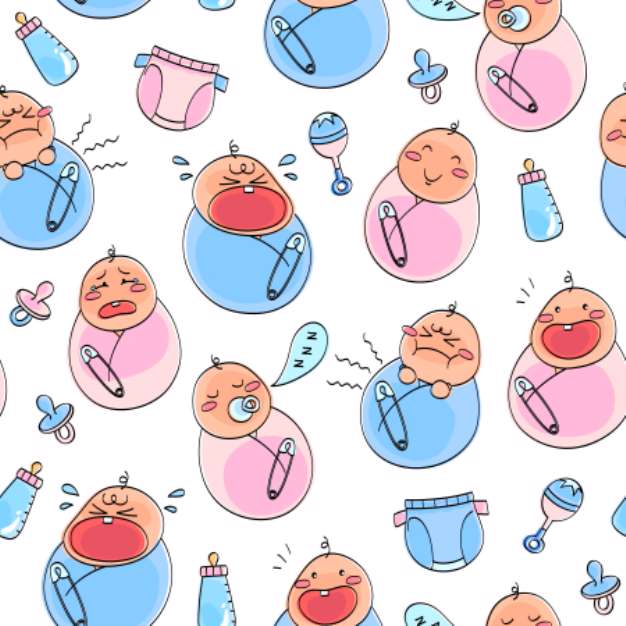 seamless pattern with babies