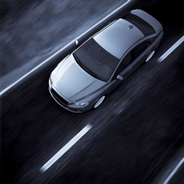Fast car on road