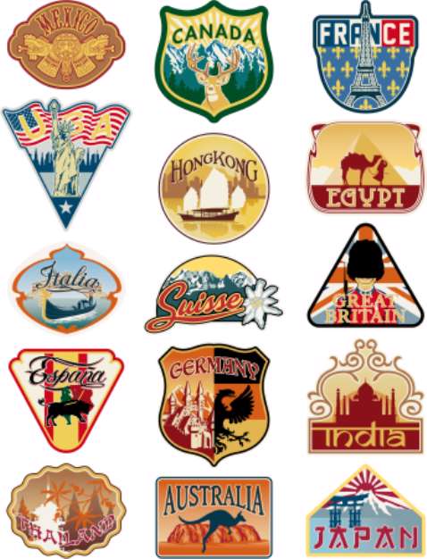 Travel labels vector collection
