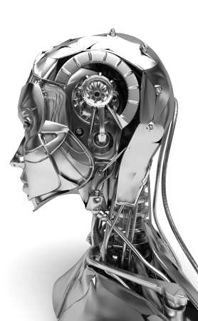 Cyborg, robot, Androide volto, 3d, informatica, computer