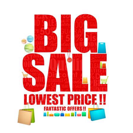vector illustration of big sale poster with different element
