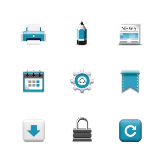 Web icons. Azzurro series