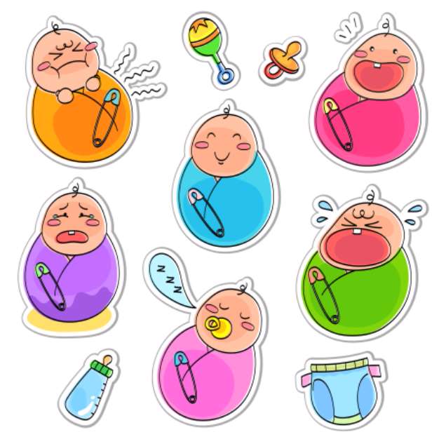 set of babies and related items