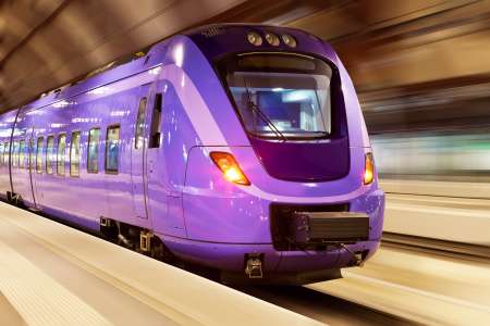 High speed train with motion blur