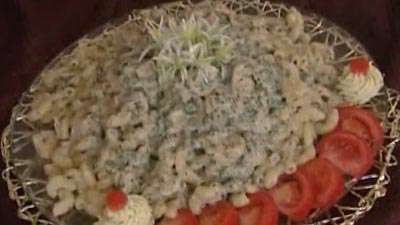 پاستا با سس گردو و جعفری