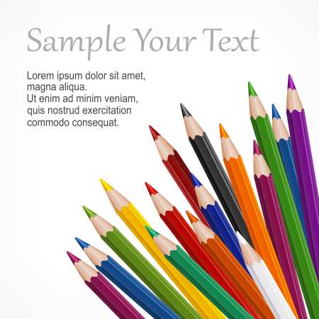 Many colored wooden pencils