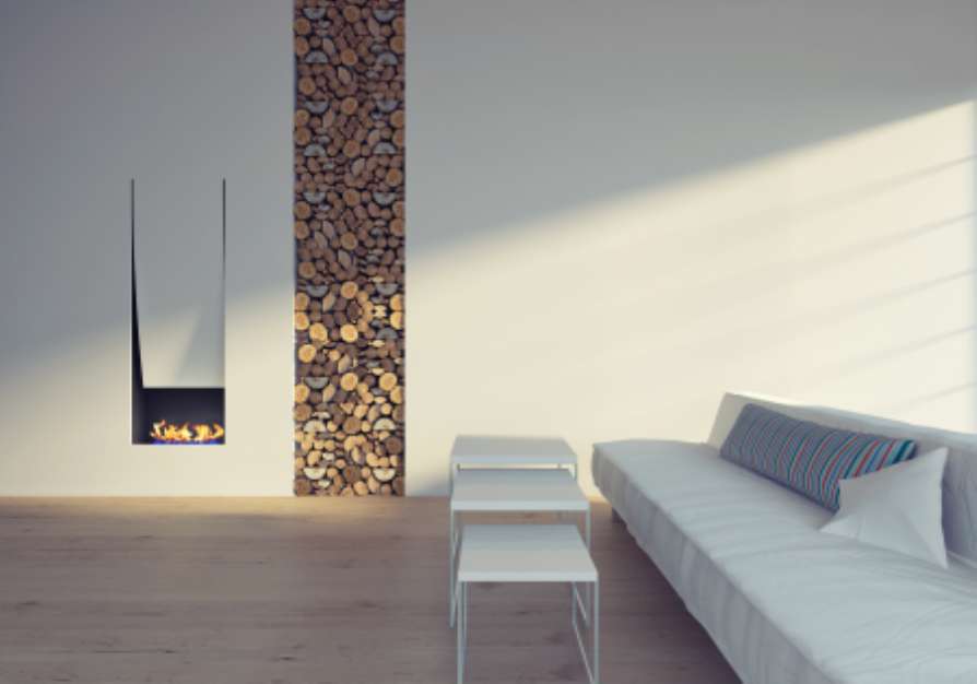 near fireplace