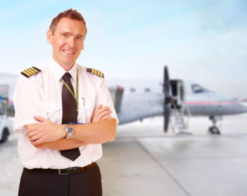 Airline pilot at the airport