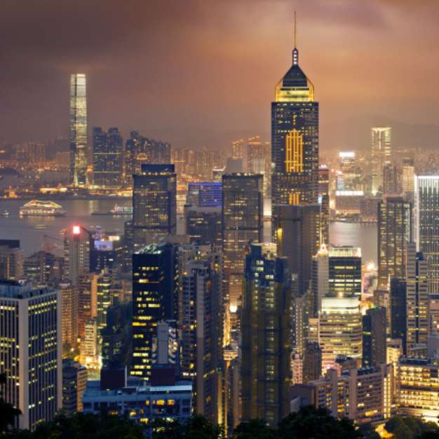 Night view to HongKong and Kowloon