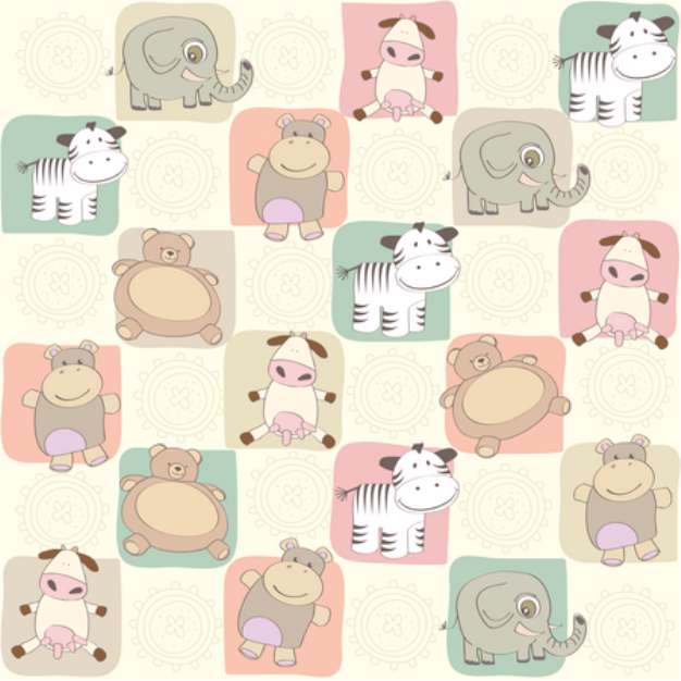 childish seamless pattern with toys
