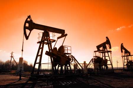 working oil pumps silhouette