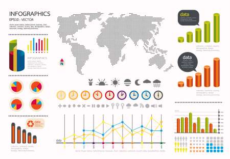 infographics set and Information weather world Graphics vector s