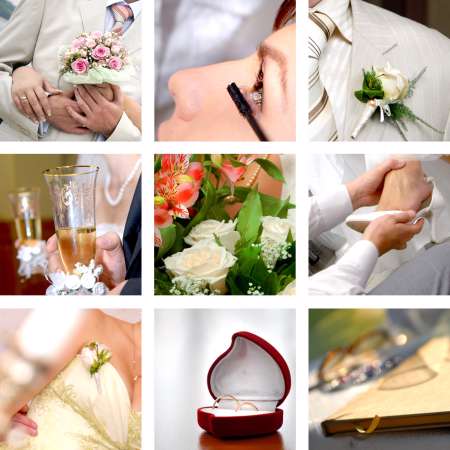 color wedding photos set