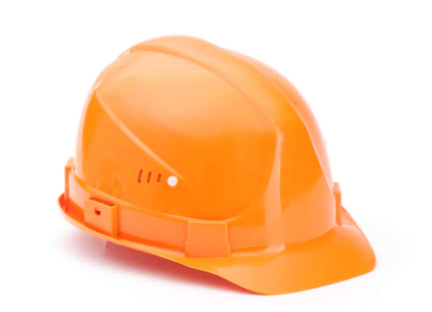 Orange hard hat, isolated on white background