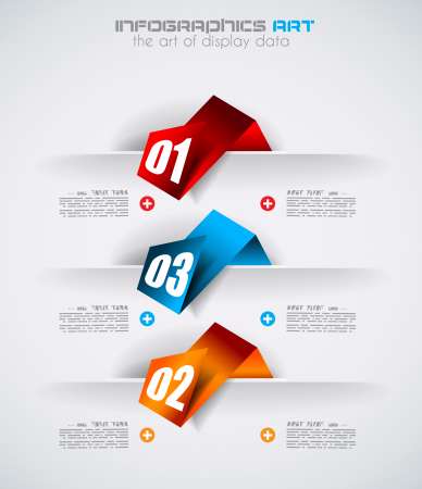 Infographic design template with paper tags