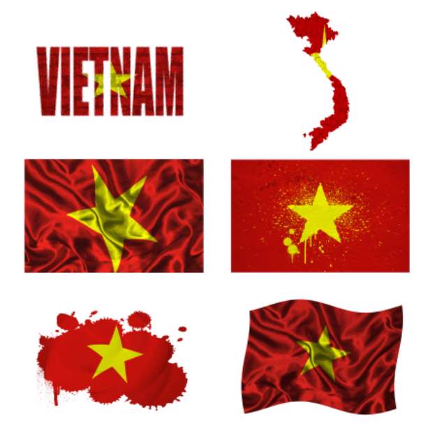 Vietnamese flag collage