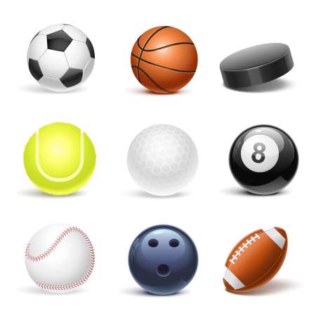sport equipment vector icon set
