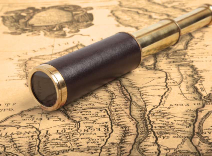 Vintage brass telescope