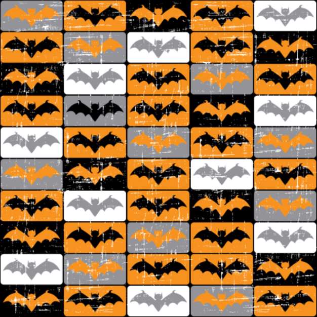 Vector background of Halloween-related objects and creatures.