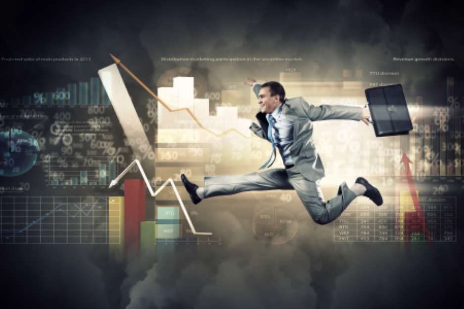Image of running businessman