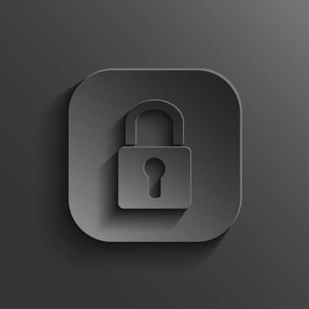 Lock icon - vector black app button
