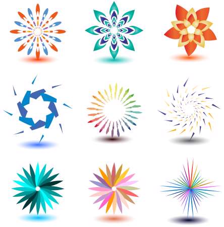 set of ornamental design elements, icons