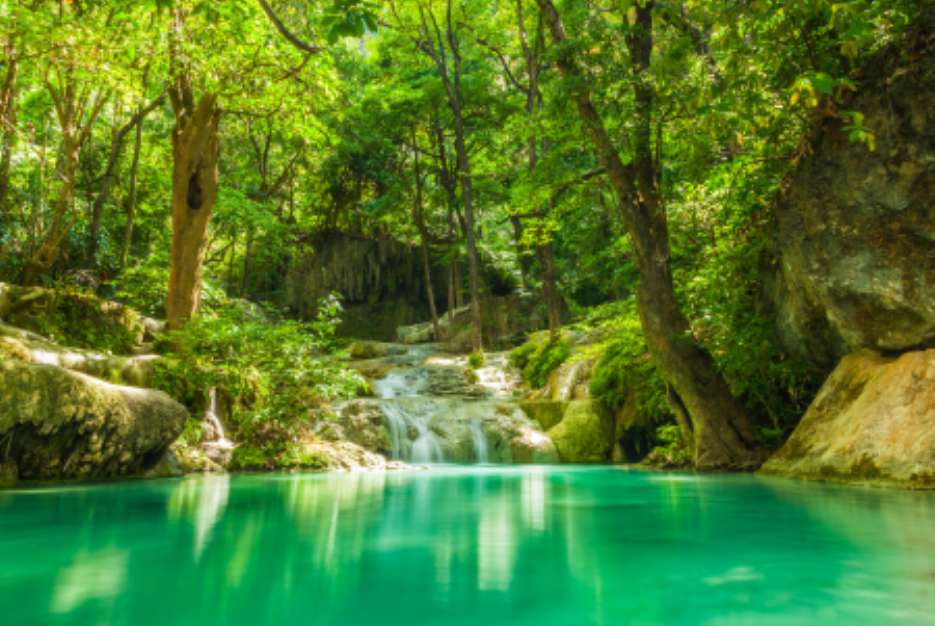 Erawan waterfall.