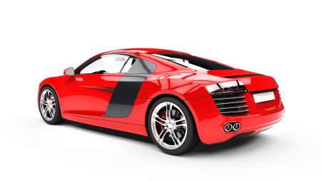 Red Supercar Back Side View