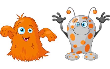 Two cute little monsters