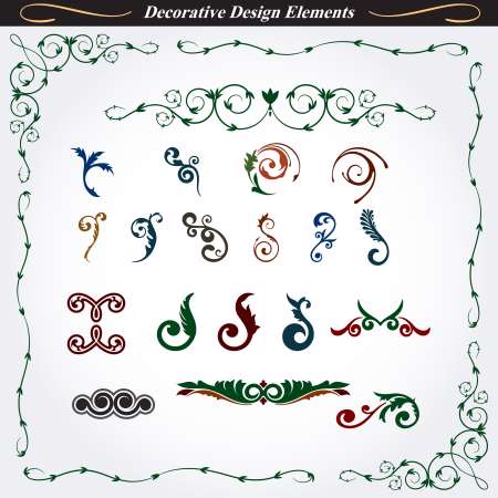 Collection of decorative design elements 07