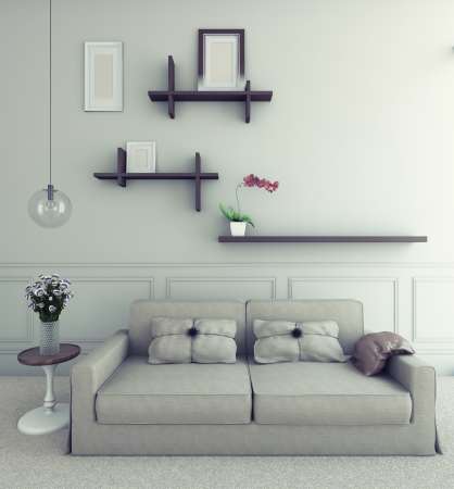 sofa with flowers