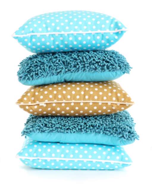 Hill colorful pillows isolated on white