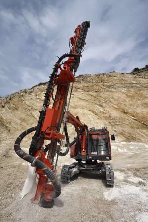 Italy, Maddaloni (Naples), stone pit with industrial vehicle