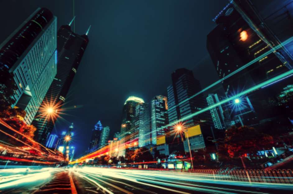 Night car motion in Shenzhen
