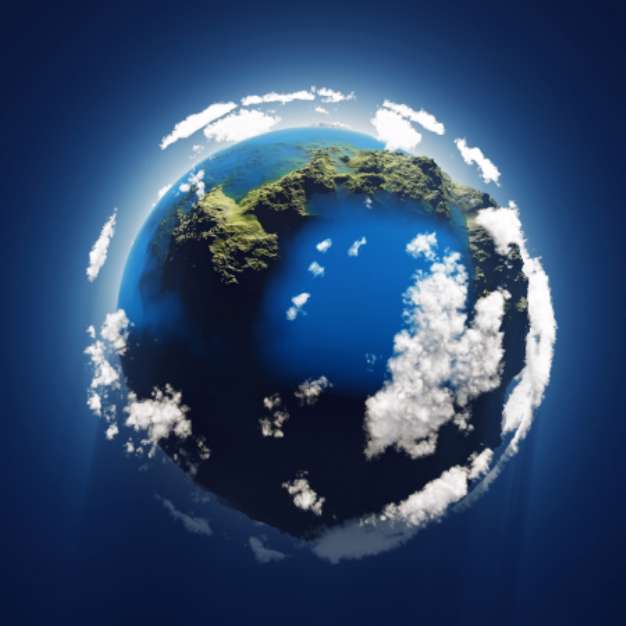 small blue planet, aerial view