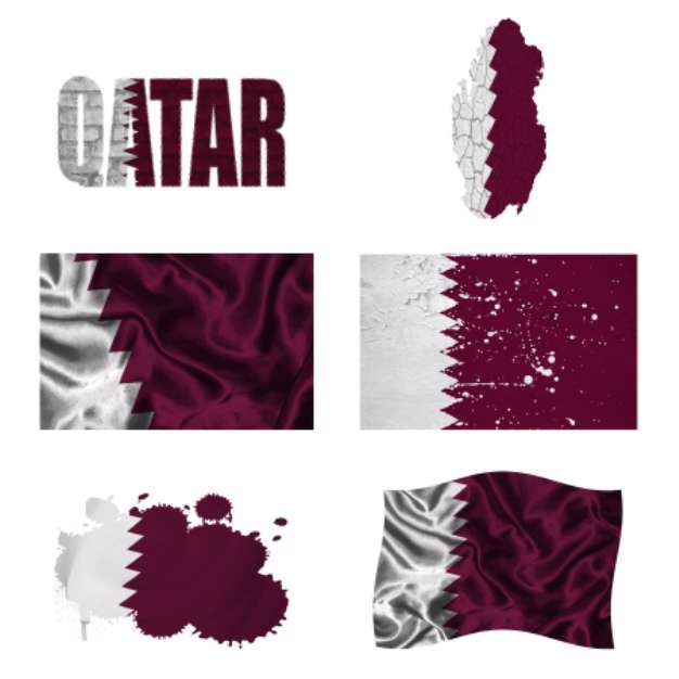 Qatar flag collage