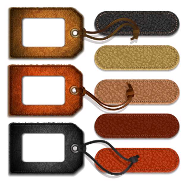 Leather tags and labels set - eps10