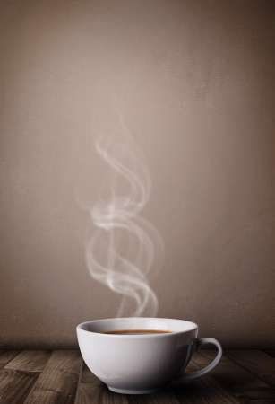 Coffee cup with abstract white steam