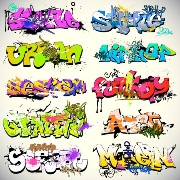 Graffiti wall vector urban art
