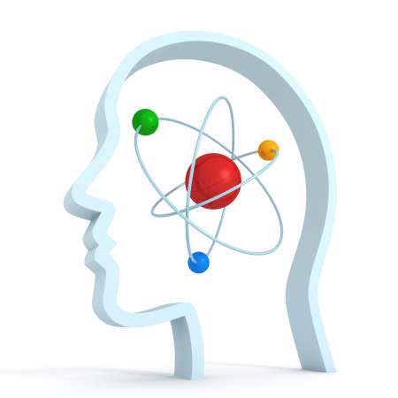 atom molecule science symbol brain human head
