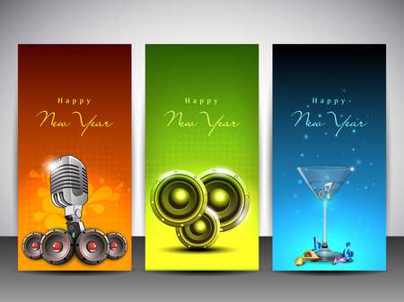 Website banners set for Happy New Year. EPS 10