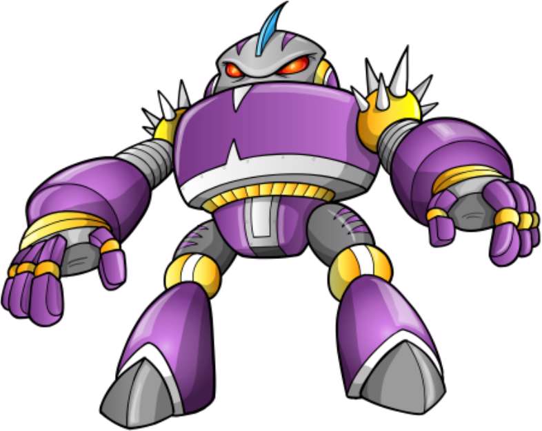 Purple Robot Warrior Vector Art