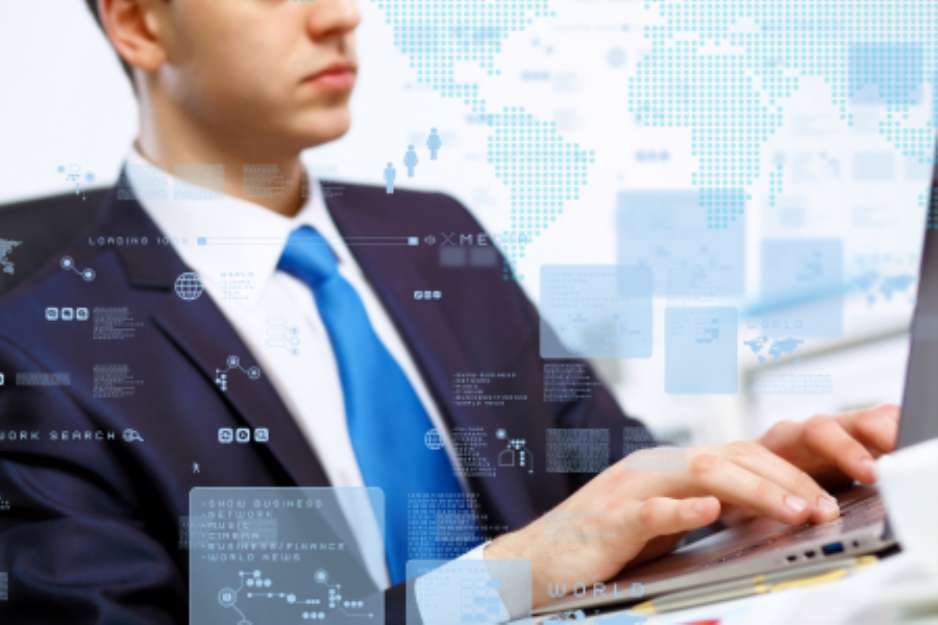 Business person working on computer