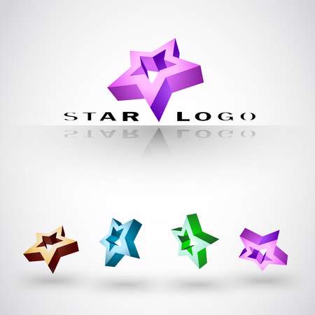 Company 3d vector Logo. ذ’est of stars